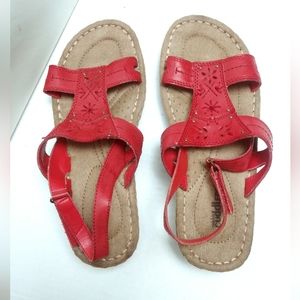 Cobbie Cuddlers Dessie 7.5W Red Sandal Slingback Hook & Loop